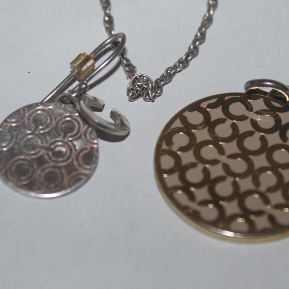 Auth $635 Coach Jewelry Lot Charm Necklace Chain Charm New Ring 925 Buttons - Picture 12 of 13